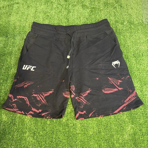 Men's Venum x UFC Fight Week 2.0 Cotton Sweat Shorts Size XL Black/Red Brand New - Picture 1 of 6